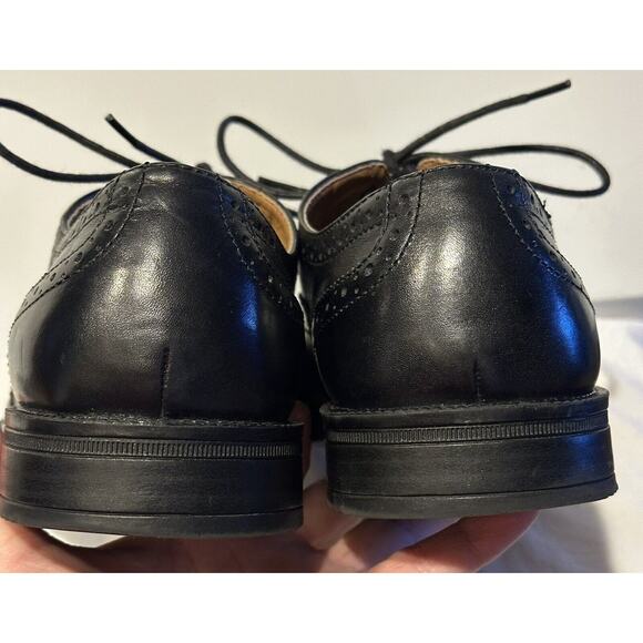 G.H. Bass Shoes Men 8.5 M Oxford Lace up Black Leather Wing Tip - Picture 10 of 10